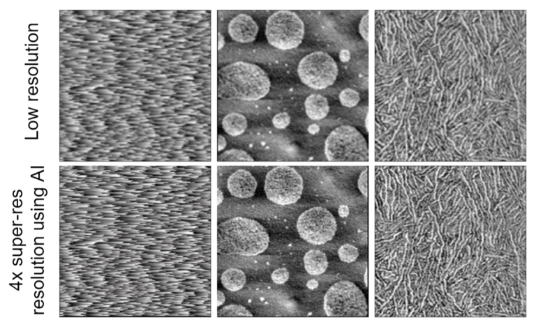 Super-resolution of AFM topographic images using AI