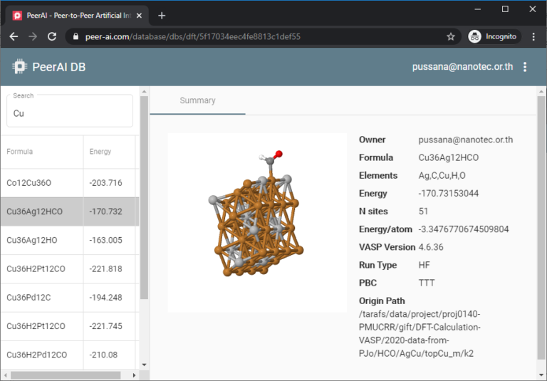 PeerAI DB, a database system of peer-contributed data for AI research and industrial applications